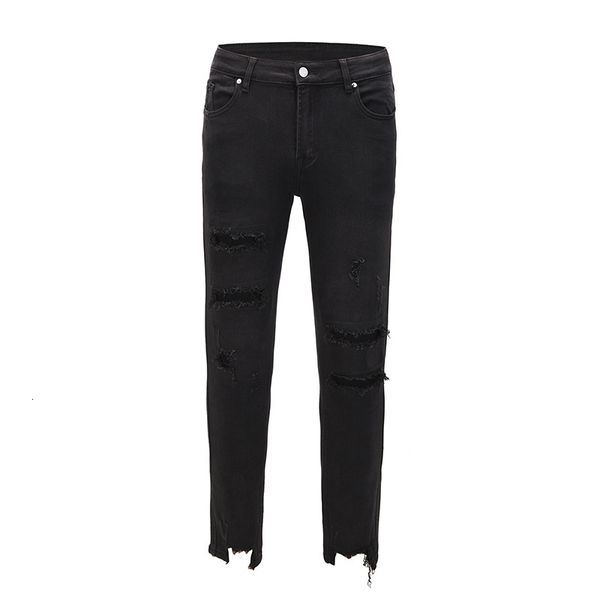 high street hole destroyed stretch jeans mens high waist straight casual pencil pants hip hop denim trousers, Blue
high street hole destroyed stretch jeans mens high waist straight casual pencil pants hip hop denim trousers, Blue