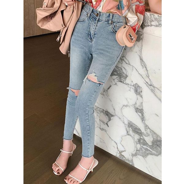 women's jeans casual high waist slim woman fashion washed pencil pants tights elastic comfortable women bottoms, Blue
women's jeans casual high waist slim woman fashion washed pencil pants tights elastic comfortable women bottoms, Blue