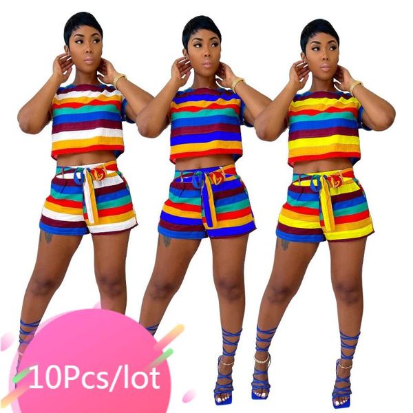 women's tracksuits wholesale items lots clothing two pieces set striped short sleeve crop shorts bandage sashes summer casual sporty s, Gray
women's tracksuits wholesale items lots clothing two pieces set striped short sleeve crop shorts bandage sashes summer casual sporty s, Gray