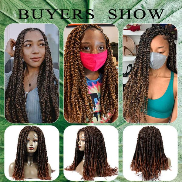 18inch passion twist wigs for black women cover lace front smooth heat resistant fibre ed edge flat, Black;brown
18inch passion twist wigs for black women cover lace front smooth heat resistant fibre ed edge flat, Black;brown