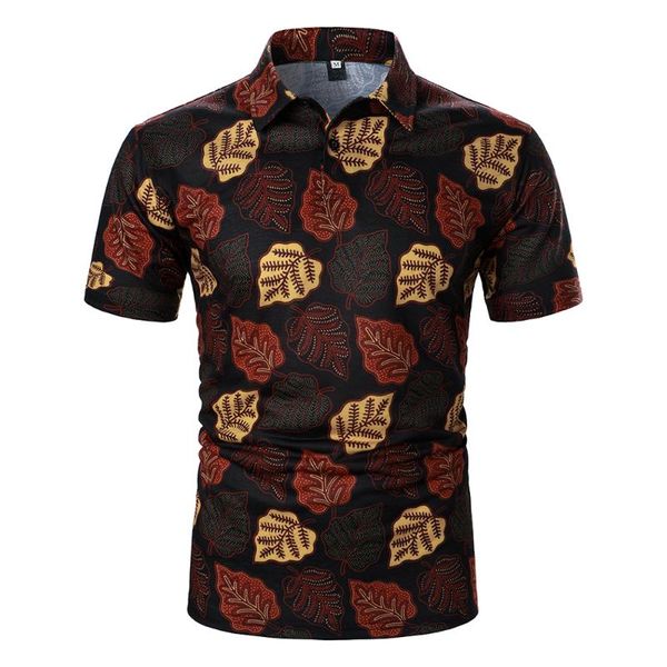men's polos floral shirt short sleeve casual fashion rose leaf print turn-down collar slim homme summer clothes d30, White;black
men's polos floral shirt short sleeve casual fashion rose leaf print turn-down collar slim homme summer clothes d30, White;black