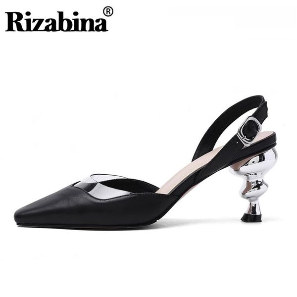 rizabina real leather women sandals fashion pointed toe summer sweet shoes buckle strange heel female footwear size 33-41, Black
rizabina real leather women sandals fashion pointed toe summer sweet shoes buckle strange heel female footwear size 33-41, Black