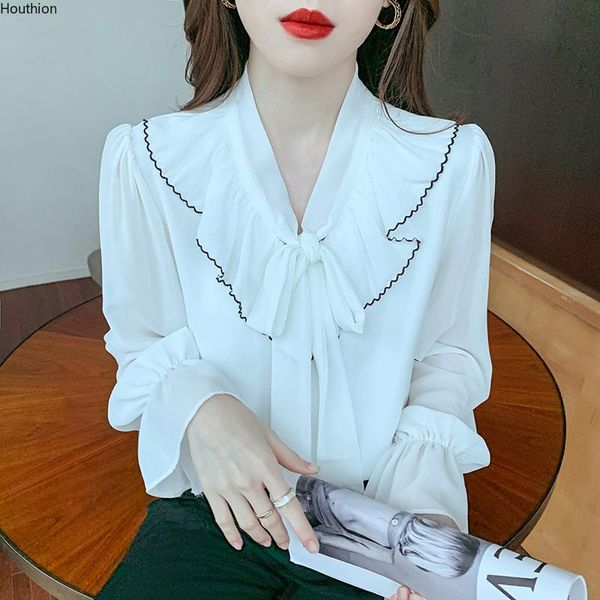 women's blouses & shirts autumn v collar shirt long sleeve solid color blouse girl chiffon ribbon casual fashion lady loose, White
women's blouses & shirts autumn v collar shirt long sleeve solid color blouse girl chiffon ribbon casual fashion lady loose, White