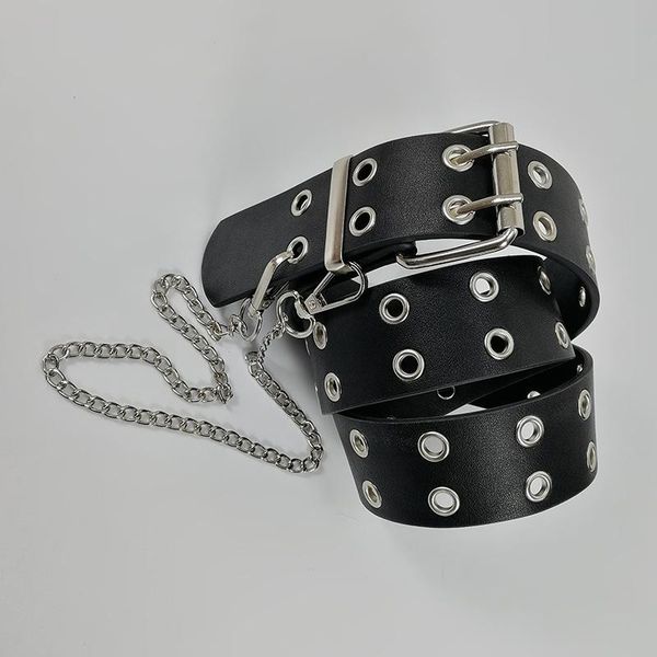 belts fashion harajuku women punk chain belt adjustable black double/single eyelet grommet metal buckle leather waistband for jeans, Black;brown
belts fashion harajuku women punk chain belt adjustable black double/single eyelet grommet metal buckle leather waistband for jeans, Black;brown
