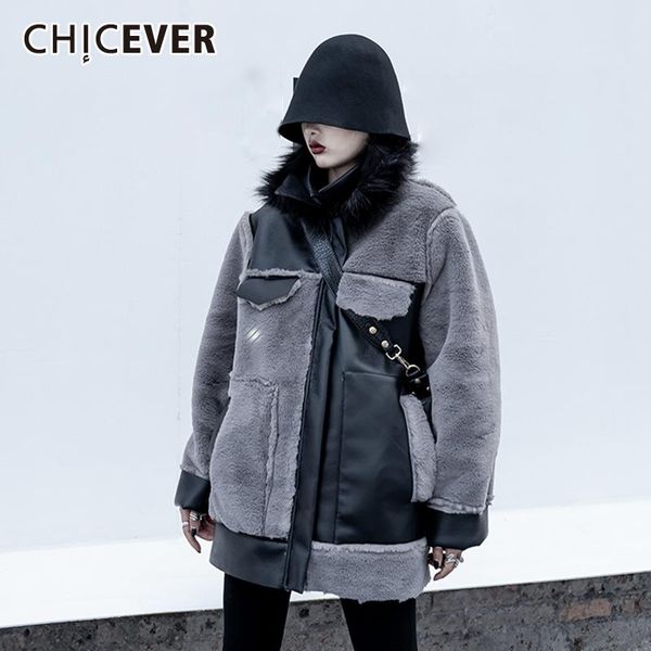 women's jackets chicever gray for women lapel long sleeve patchwork fur hit color designer loose streetwear coats female 2021 fall tide, Black;brown
women's jackets chicever gray for women lapel long sleeve patchwork fur hit color designer loose streetwear coats female 2021 fall tide, Black;brown