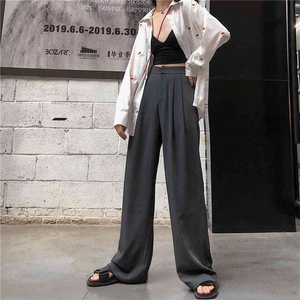 pants women mopping trousers suit loose drape black straight high waist slimming wide leg pants trend 210429, Blue
pants women mopping trousers suit loose drape black straight high waist slimming wide leg pants trend 210429, Blue