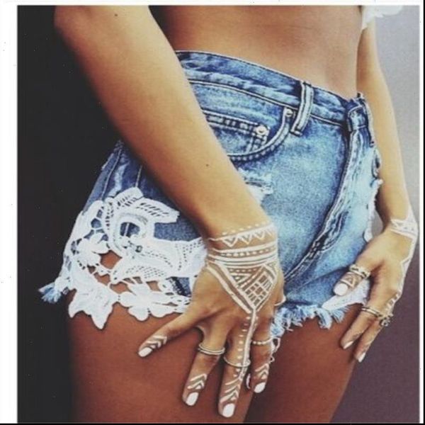 blue lace women short denim shorts for summer female high waist zipper fly appliques slim casual plus size hole jeans, White;black
blue lace women short denim shorts for summer female high waist zipper fly appliques slim casual plus size hole jeans, White;black