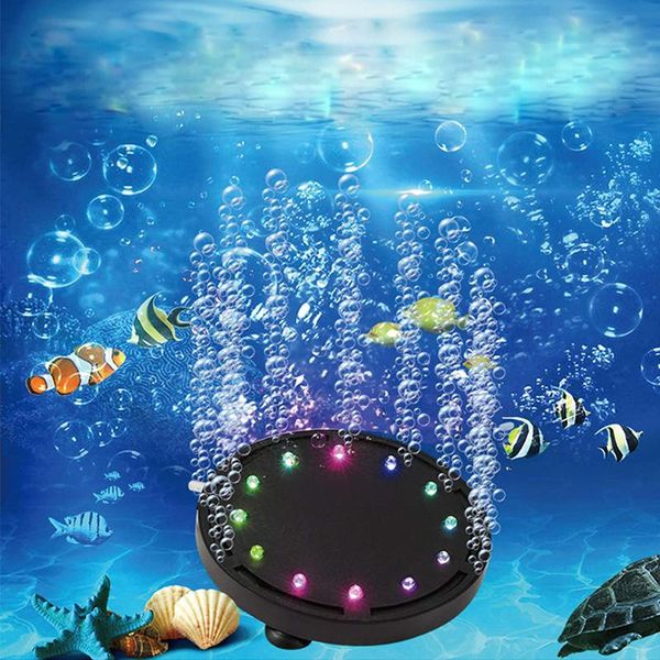 aquarium light fish tank submersible aquatic air bubble oxygenation lamp for eu us plug decorations