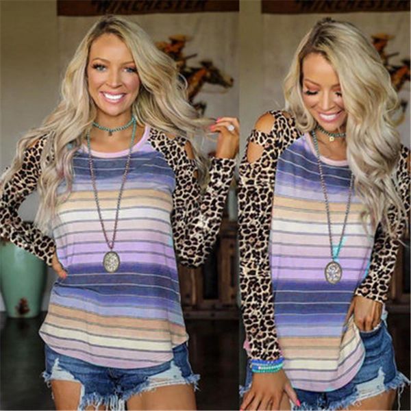 womens leopard gradient t-shirts fashion trend striped round neck long sleeve tees designer female spring loose casual strapless tshirts, White
womens leopard gradient t-shirts fashion trend striped round neck long sleeve tees designer female spring loose casual strapless tshirts, White