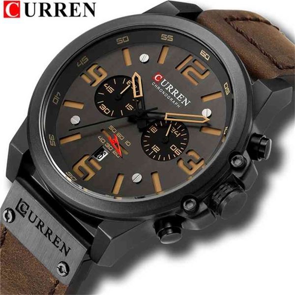 curren luxury brand men sport watch waterproof leather strap quartz clock chronograph date wristwatch relogio masculino 8314 210804, Slivery;brown
curren luxury brand men sport watch waterproof leather strap quartz clock chronograph date wristwatch relogio masculino 8314 210804, Slivery;brown