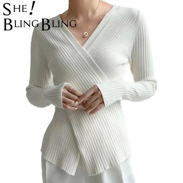 autumn korean elegant v-neck cross long sleeve base shirt knitted sweater women fashion multicolor pullover 210523, White;black
autumn korean elegant v-neck cross long sleeve base shirt knitted sweater women fashion multicolor pullover 210523, White;black
