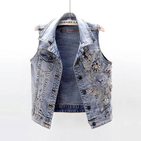 women's vests summer fashion diamonds embroidery denim vest women short waistcoat elasticity slim sleeveless jacket korean jeans female, Black;white
women's vests summer fashion diamonds embroidery denim vest women short waistcoat elasticity slim sleeveless jacket korean jeans female, Black;white