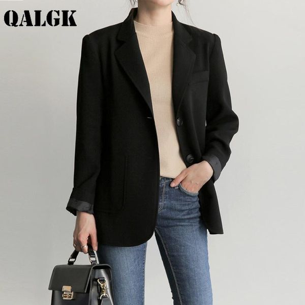 women's suits & blazers women 2021 spring and autumn black loose large size korean casual small suit wild professional female jacket ti, White;black
women's suits & blazers women 2021 spring and autumn black loose large size korean casual small suit wild professional female jacket ti, White;black