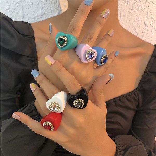 wedding rings vintage color rhinestone love heart fashion geometric resin acrylic finger for women girls party jewelry, Slivery;golden
wedding rings vintage color rhinestone love heart fashion geometric resin acrylic finger for women girls party jewelry, Slivery;golden
