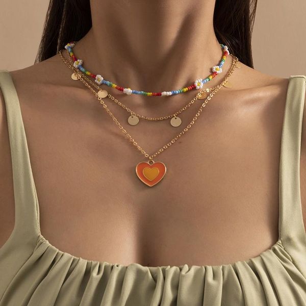 pendant necklaces drop oil stacking tassel sequins heart-shaped painting necklace pastoral holiday rice beads contrast color daisy, Silver
pendant necklaces drop oil stacking tassel sequins heart-shaped painting necklace pastoral holiday rice beads contrast color daisy, Silver