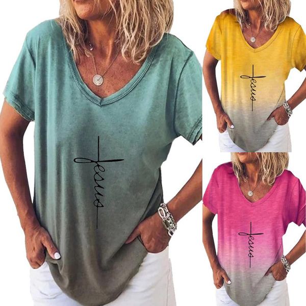 women's t-shirt gradient letter print t-shirts fashion simple oversized casual v-neck short sleeve tee shirt ropa mujer, White
women's t-shirt gradient letter print t-shirts fashion simple oversized casual v-neck short sleeve tee shirt ropa mujer, White