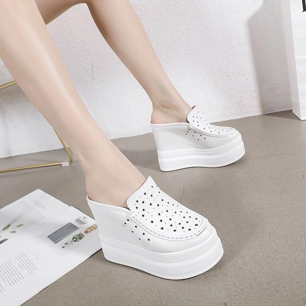slippers closed toe half all-matching height increasing insole 13cm women's slip-on lazy style heel-white shoes, Black
slippers closed toe half all-matching height increasing insole 13cm women's slip-on lazy style heel-white shoes, Black