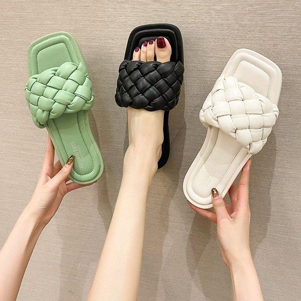 sandals summer braided leather slippers brand designer ladies short flat shoes women open-toed fashion, Black
sandals summer braided leather slippers brand designer ladies short flat shoes women open-toed fashion, Black