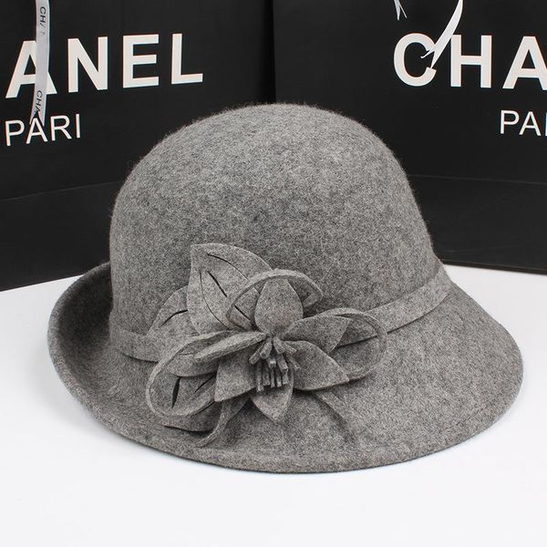 stingy brim hats simple dome back upturned flower wool hat autumn and winter female fashion short top, Blue;gray
stingy brim hats simple dome back upturned flower wool hat autumn and winter female fashion short top, Blue;gray