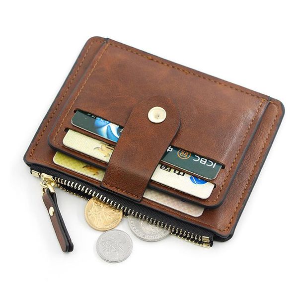 card holders small fashion pu leather wallet with coin pocket man money bag case for men mini women business credit id holder slim purse, Brown;gray
card holders small fashion pu leather wallet with coin pocket man money bag case for men mini women business credit id holder slim purse, Brown;gray