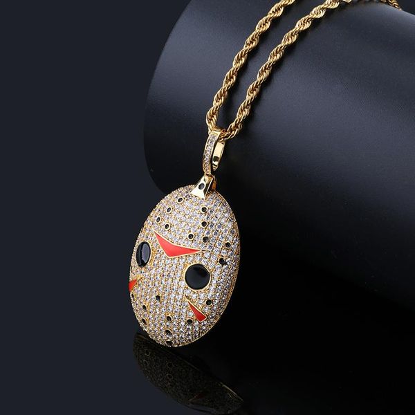 pendant necklaces halloween gift bling oval mask necklace charm twist chain gold color iced out cubic zircon men's hip hop jewelry, Silver
pendant necklaces halloween gift bling oval mask necklace charm twist chain gold color iced out cubic zircon men's hip hop jewelry, Silver