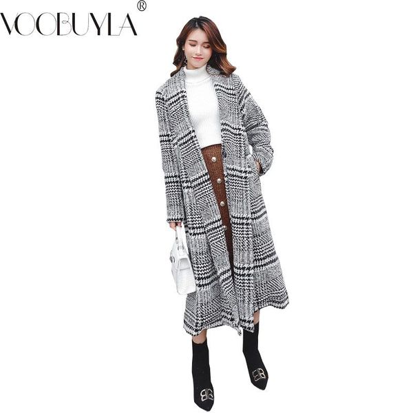 women's jackets voobuyla spring autumn woolen coat plaid fashion big size xl-3xl long female 2021 winter overcoat, Black;brown
women's jackets voobuyla spring autumn woolen coat plaid fashion big size xl-3xl long female 2021 winter overcoat, Black;brown