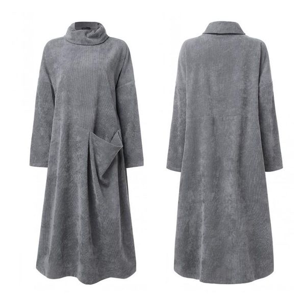 casual dresses autumn women turtleneck long sleeve corduroy sun vintage solid baggy vestido kaftan es plus size 5xl ipdm, Black;gray
casual dresses autumn women turtleneck long sleeve corduroy sun vintage solid baggy vestido kaftan es plus size 5xl ipdm, Black;gray