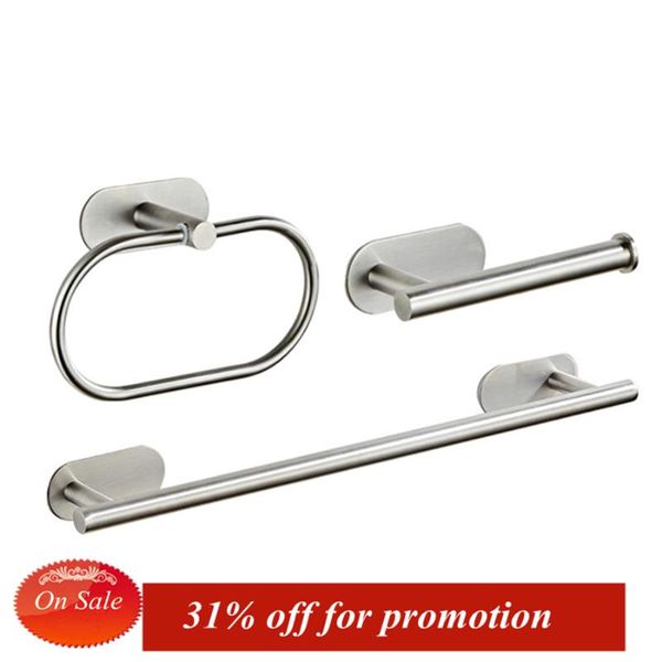 bath accessory set est bathroom hardware self-sticking, 304 stainless steel brushed towel bar paper holder accessories without nails
bath accessory set est bathroom hardware self-sticking, 304 stainless steel brushed towel bar paper holder accessories without nails