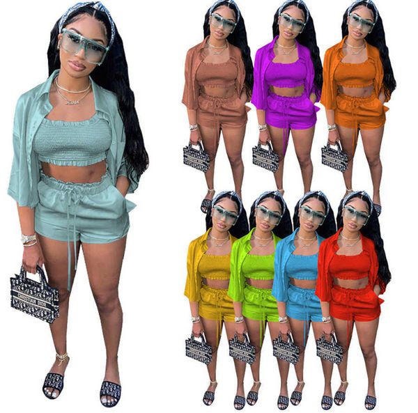 women's tracksuit women 3 piece suit 2022 trends fashion solid color high elastic satin wave edge multi needle shirt temperament commut, White
women's tracksuit women 3 piece suit 2022 trends fashion solid color high elastic satin wave edge multi needle shirt temperament commut, White