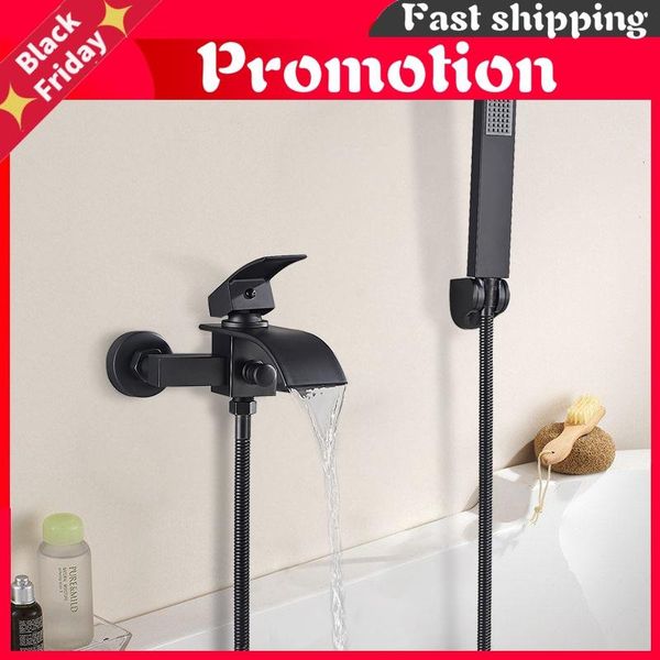 chrome shower bathtub faucet wall-mounted waterfall and cold tap hand spray effluent bathroom sets
chrome shower bathtub faucet wall-mounted waterfall and cold tap hand spray effluent bathroom sets