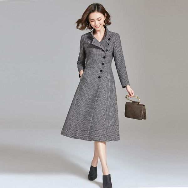 women's wool & blends abrigos mujer invierno 2021 plus size woolen coat female long plaid elegant manteau femme hiver coats kj191, Black
women's wool & blends abrigos mujer invierno 2021 plus size woolen coat female long plaid elegant manteau femme hiver coats kj191, Black