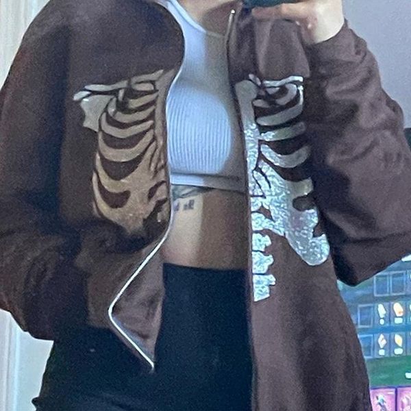 women's jackets y2k gothic sweatshirt oversized hoodie women autumn zip up long sleeve coat 90s vintage e-harajuku grunge clothes, Black;brown
women's jackets y2k gothic sweatshirt oversized hoodie women autumn zip up long sleeve coat 90s vintage e-harajuku grunge clothes, Black;brown