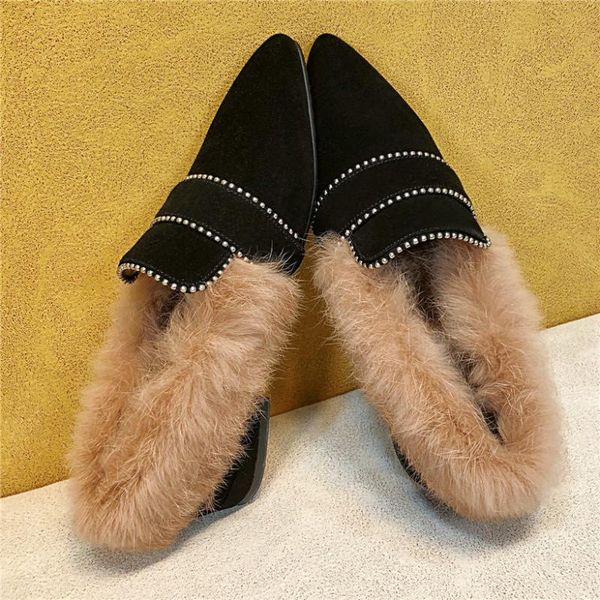 dress shoes chic womens genuine leather low heel fur warm party pumps pointed toe winter oxfords casual, Black
dress shoes chic womens genuine leather low heel fur warm party pumps pointed toe winter oxfords casual, Black