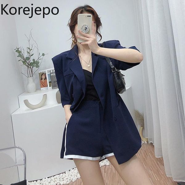 women's tracksuits korejepo women 2 piece set 2021 summer korean chic thin double-breasted lapel casual short-sleeved suit jacket high-, Gray
women's tracksuits korejepo women 2 piece set 2021 summer korean chic thin double-breasted lapel casual short-sleeved suit jacket high-, Gray