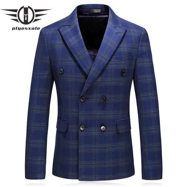 men's suits & blazers double breated blazer men 2021 spring autumn slim fit mens striped plaid jacket smart casual navy blue q212, White;black
men's suits & blazers double breated blazer men 2021 spring autumn slim fit mens striped plaid jacket smart casual navy blue q212, White;black