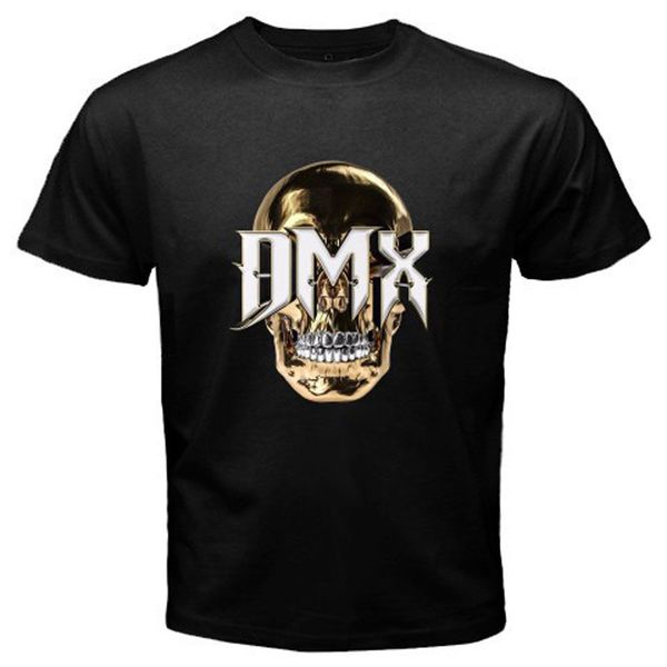 dmx skull logo men's black t-shirt size s-3xl, White;black