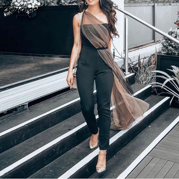 women's jumpsuits & rompers bevenccel 2021 one shoulder women jumpsuit mesh patchwork celebrity bandage elegant bodysuit vestidos, Black;white
women's jumpsuits & rompers bevenccel 2021 one shoulder women jumpsuit mesh patchwork celebrity bandage elegant bodysuit vestidos, Black;white