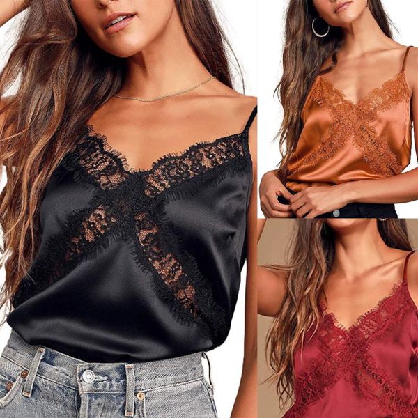 women's cami trendy spaghetti strap v neck lace patchwork solid color camisole tanks & camis, White
women's cami trendy spaghetti strap v neck lace patchwork solid color camisole tanks & camis, White