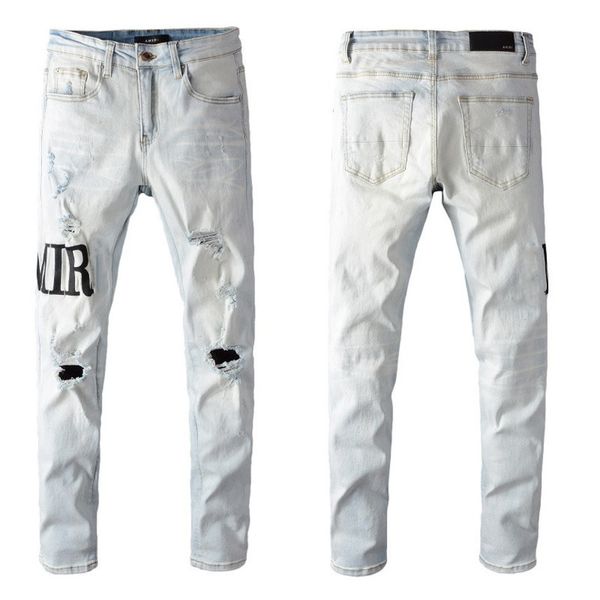 Pop Luxury Brand Digner Mens Jeans Casual Letter Printed White Color Jean Ripped Hol ny Motorcycle Denim, Blue
Pop Luxury Brand Digner Mens Jeans Casual Letter Printed White Color Jean Ripped Hol ny Motorcycle Denim, Blue