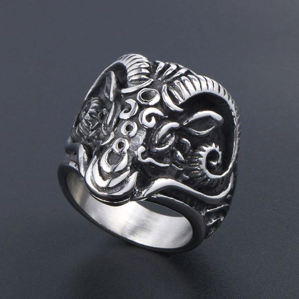 vintage gothic sheep goat head ring for men cool heavy metal animal stainless steel fashion male punk biker rings jewelry cluster, Golden;silver
vintage gothic sheep goat head ring for men cool heavy metal animal stainless steel fashion male punk biker rings jewelry cluster, Golden;silver