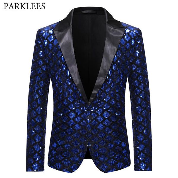 royal blue sequin glitter embellished blazer jacket men one button shiny plaid tuxedo blazers mens nightclub prom stage costumes men's, White;black
royal blue sequin glitter embellished blazer jacket men one button shiny plaid tuxedo blazers mens nightclub prom stage costumes men's, White;black