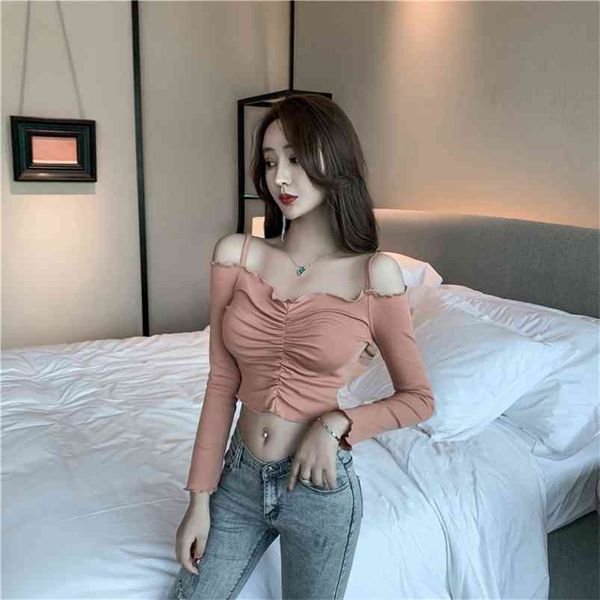 spring autumn women's all-match off-shoulder long-sleeved korean style solid color thin short female s gx166 210507, White
spring autumn women's all-match off-shoulder long-sleeved korean style solid color thin short female s gx166 210507, White