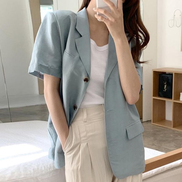 women's suits & blazers korean chic summer retro temperament lapel three buttons loose solid color all-match short-sleeved blazer jacke, White;black
women's suits & blazers korean chic summer retro temperament lapel three buttons loose solid color all-match short-sleeved blazer jacke, White;black