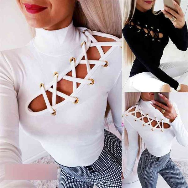 women t-shirt slim fit loose autumn casual hollow out long sleeve round neck stretch sports turtleneck female clothing 210522, White
women t-shirt slim fit loose autumn casual hollow out long sleeve round neck stretch sports turtleneck female clothing 210522, White