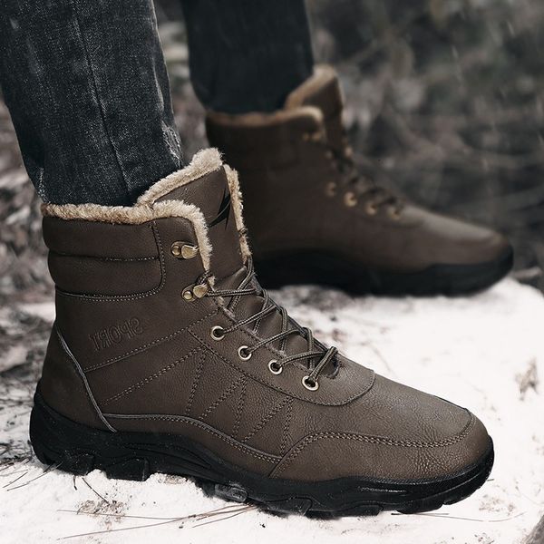 winter snow warm plush cotton boots thickened high bread men's shoes northeast outdoor, Black
winter snow warm plush cotton boots thickened high bread men's shoes northeast outdoor, Black