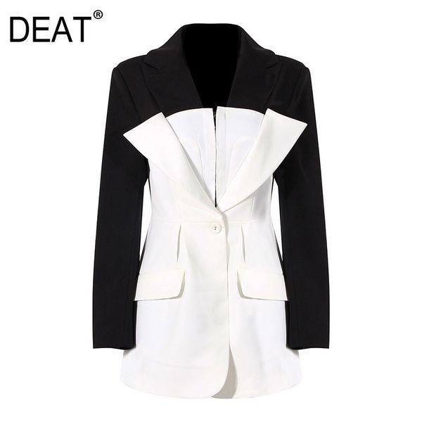 women black white color contrast blazer lapel long sleeve loose fit jacket fashion tide spring autumn gx90601s 210421, White;black
women black white color contrast blazer lapel long sleeve loose fit jacket fashion tide spring autumn gx90601s 210421, White;black
