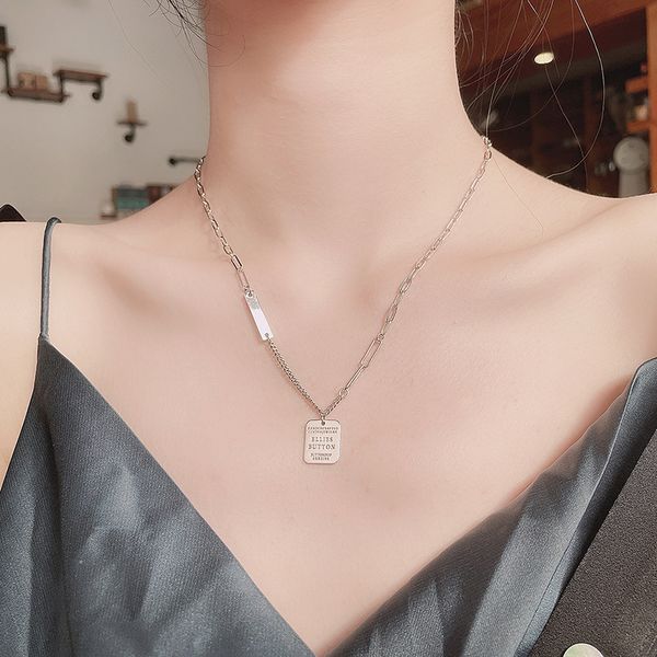 chaosheng s925 sterling silver splicing english alphabet square brand necklace simple ins cool wind versatile clavicle chain
chaosheng s925 sterling silver splicing english alphabet square brand necklace simple ins cool wind versatile clavicle chain