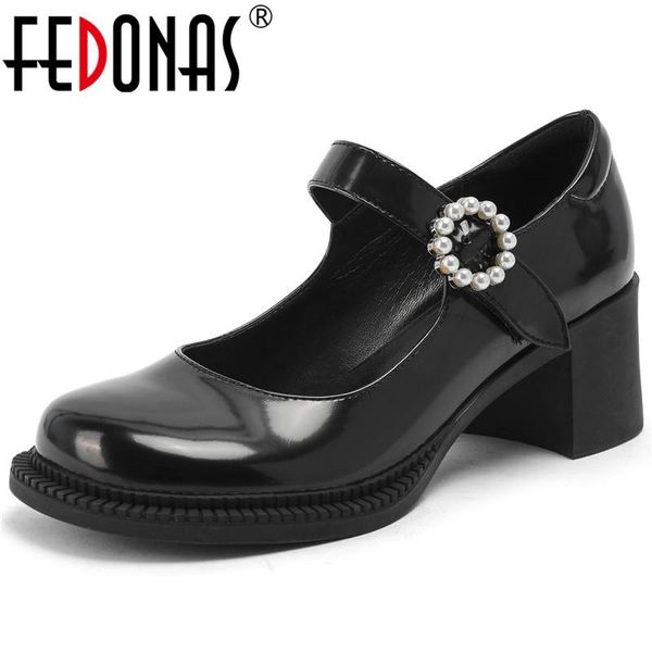 dress shoes fedonas mary jane woman shallow autumn genuine leather thick heels pumps female 2021 retro party office lady women's, Black
dress shoes fedonas mary jane woman shallow autumn genuine leather thick heels pumps female 2021 retro party office lady women's, Black