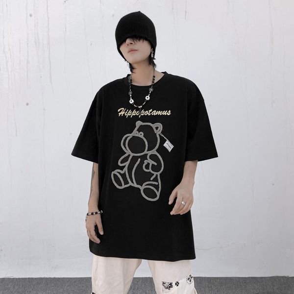 men's t-shirts hip hop streetwear harajuku t shirt men japanese cute bear print tshirt 2021 summer short sleeve t-shirt cotton tees, White;black
men's t-shirts hip hop streetwear harajuku t shirt men japanese cute bear print tshirt 2021 summer short sleeve t-shirt cotton tees, White;black