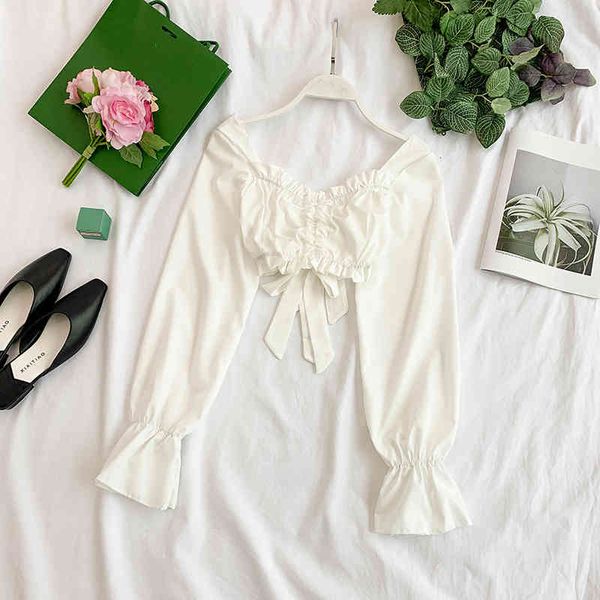 blouses autumn women solid crop elegant v neck puff long sleeve high waist chiffon ladies party shirt, White
blouses autumn women solid crop elegant v neck puff long sleeve high waist chiffon ladies party shirt, White